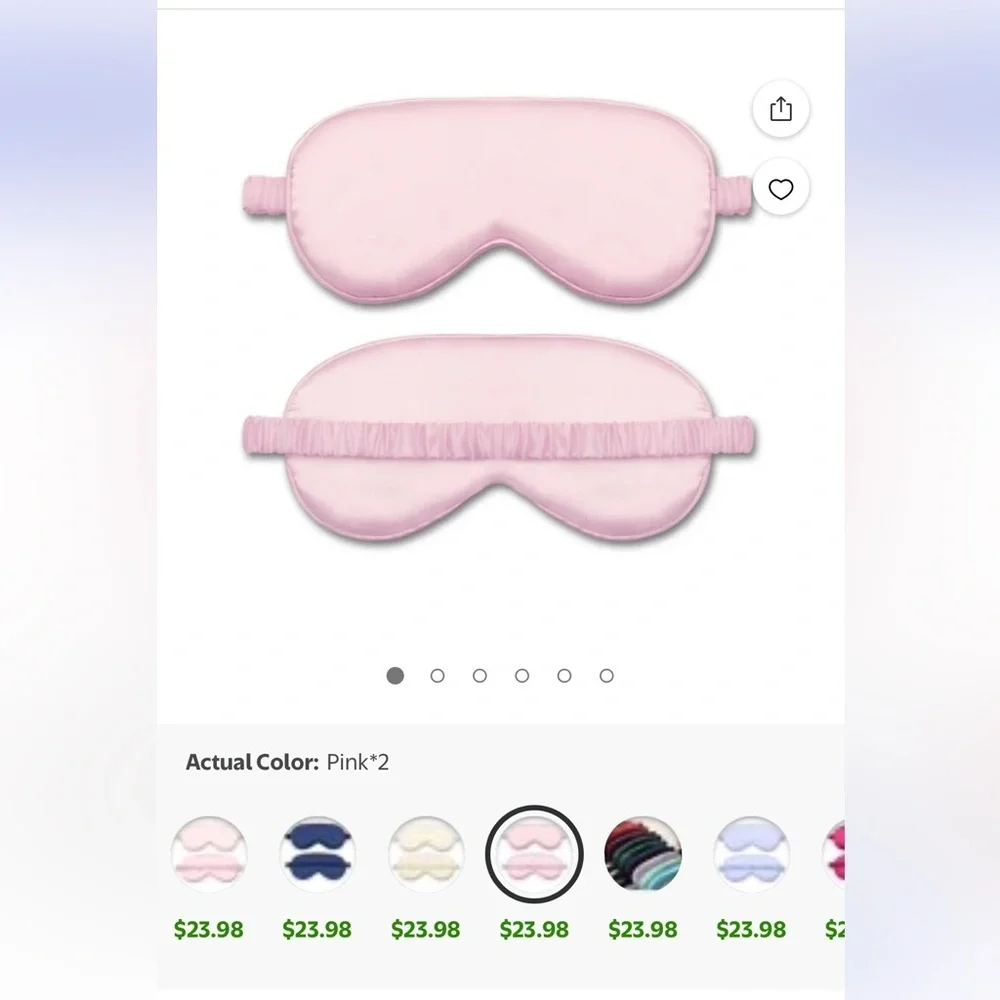 Pink Sleep Mask Silk-like elastic satin Cover for Pressure-Free Comfort NEW